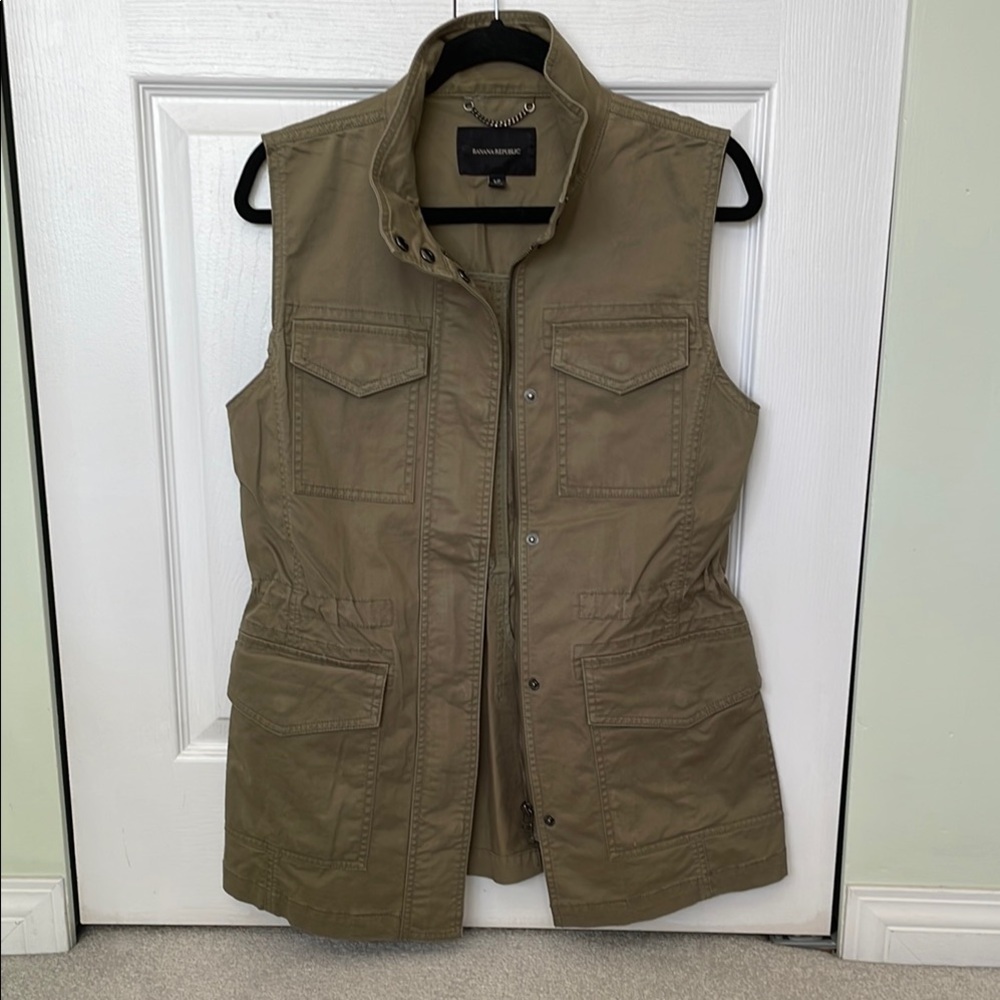 Banana Republic Olive-Khaki Utility Vest